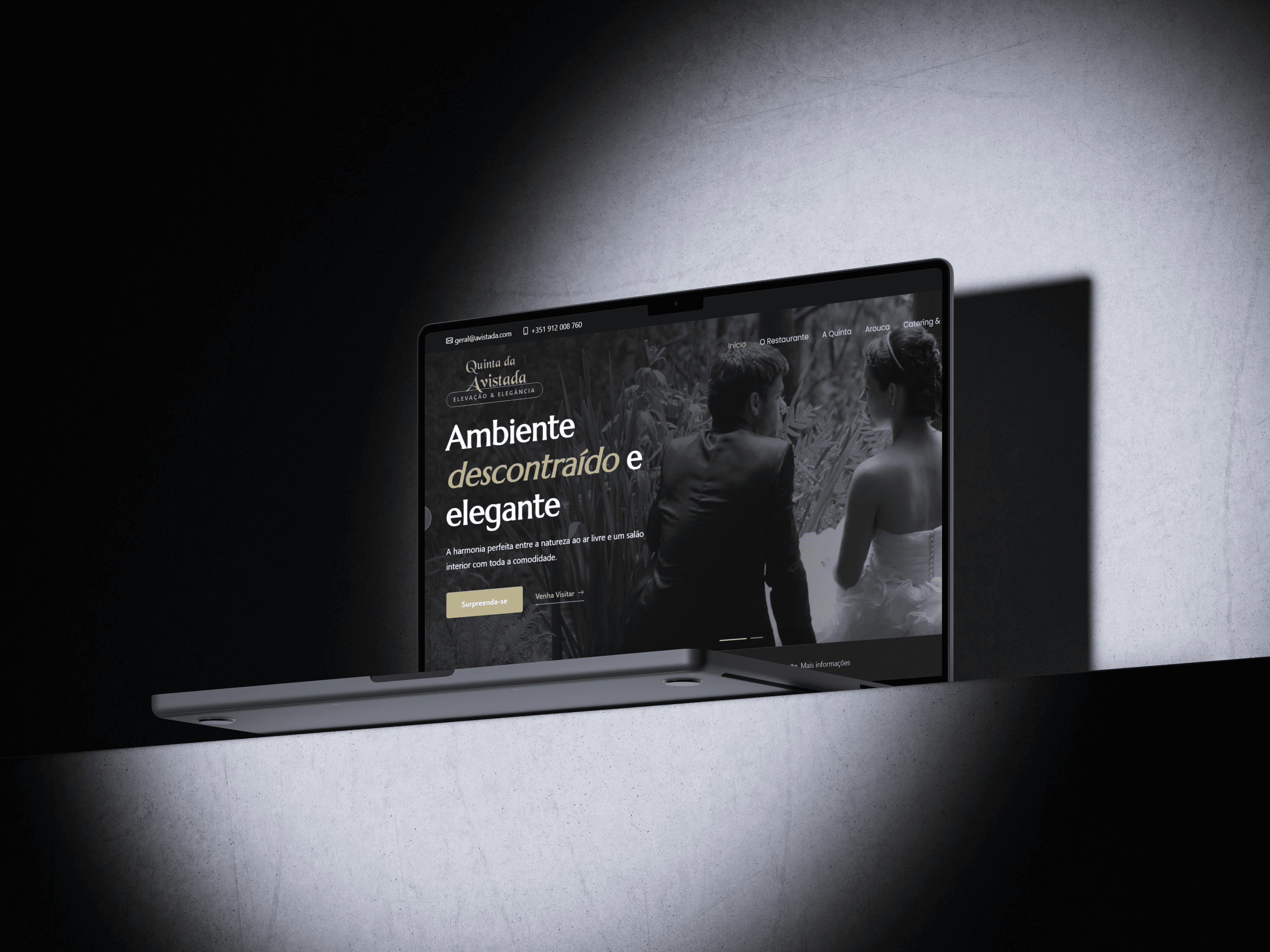 Mockup do website da Quinta da Avistada